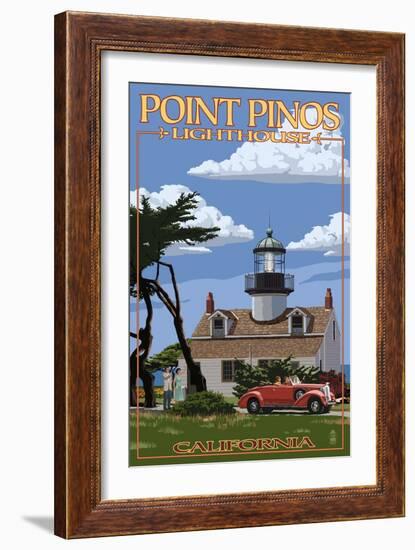 Point Pinos Lighthouse - Monterey, California-Lantern Press-Framed Art Print