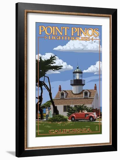 Point Pinos Lighthouse - Monterey, California-Lantern Press-Framed Art Print