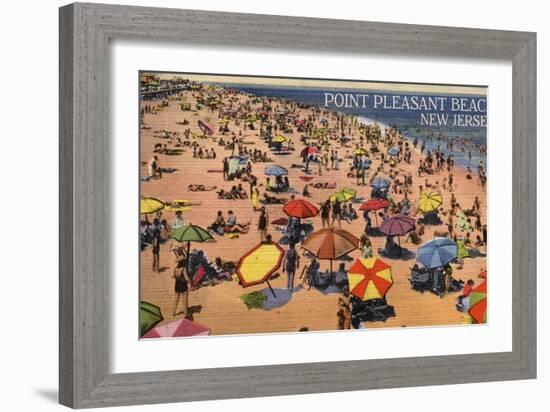 Point Pleasant, New Jersey - South View of Beach-Lantern Press-Framed Art Print