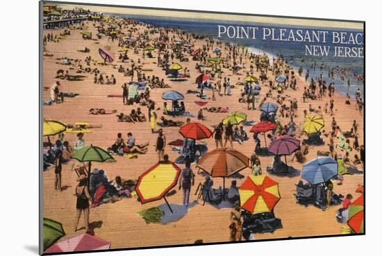 Point Pleasant, New Jersey - South View of Beach-Lantern Press-Mounted Art Print