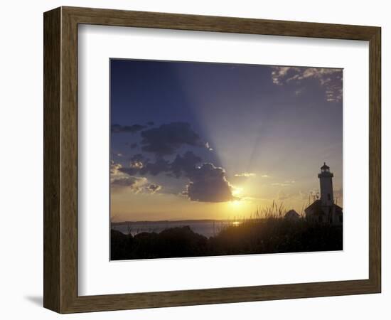 Point Wilson Lighthouse at Sunrise, Washington, USA-Stuart Westmoreland-Framed Photographic Print