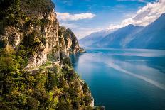Panorama of the Gorgeous Lake Garda Surrounded by Mountains in Riva Del Garda, Italy.-pointbreak-Photographic Print
