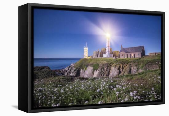 Pointe Saint Mathieu Lighthouse by Night-Philippe Manguin-Framed Premier Image Canvas