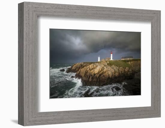 Pointe Saint Mathieu lighthouse  stormy time-Philippe Manguin-Framed Photographic Print