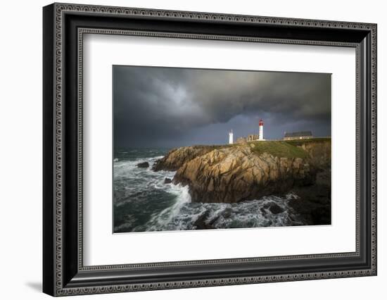 Pointe Saint Mathieu lighthouse  stormy time-Philippe Manguin-Framed Photographic Print