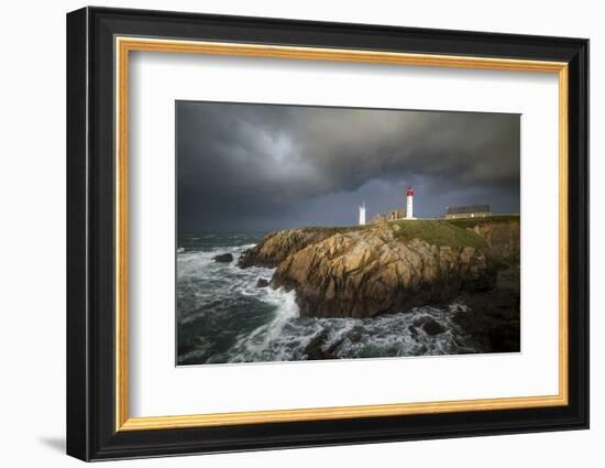 Pointe Saint Mathieu lighthouse  stormy time-Philippe Manguin-Framed Photographic Print