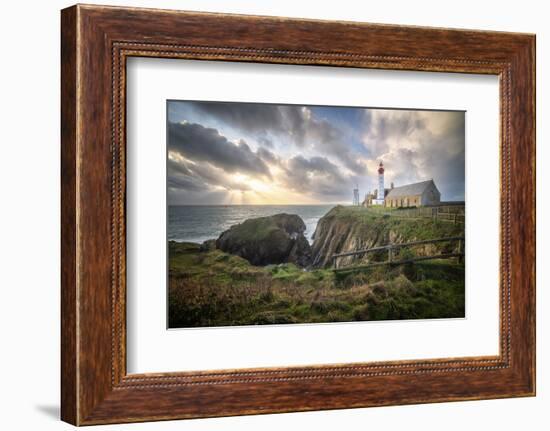 Pointe saint mathieu lighthouse under god lights-Philippe Manguin-Framed Photographic Print