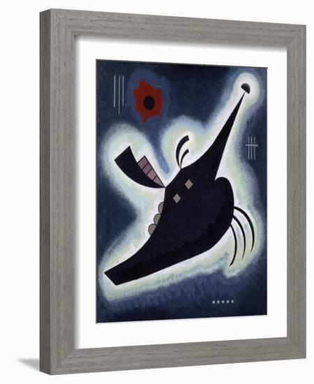 Pointed Black, 1931 (Oil on Board)-Wassily Kandinsky-Framed Giclee Print