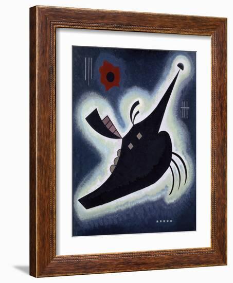 Pointed Black, 1931 (Oil on Board)-Wassily Kandinsky-Framed Giclee Print