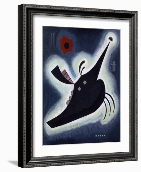 Pointed Black, 1931 (Oil on Board)-Wassily Kandinsky-Framed Giclee Print