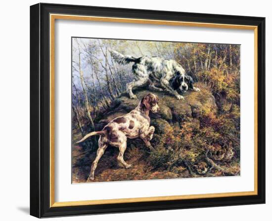 Pointer, Setter and Grouse-Edmund Henry Osthaus-Framed Giclee Print