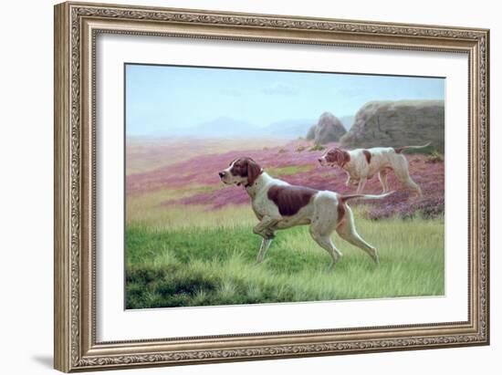 Pointers in a Landscape-Harrington Bird-Framed Giclee Print