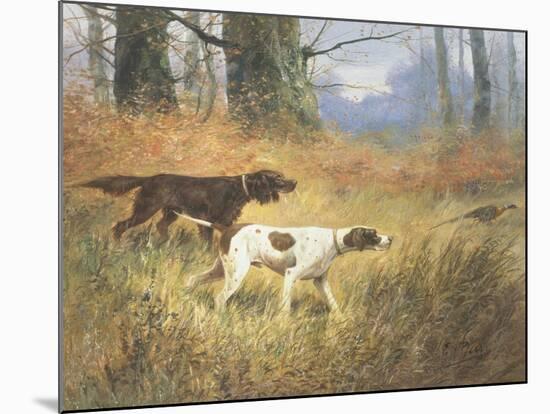 Pointers in a Landscape-Eugene Petit-Mounted Giclee Print