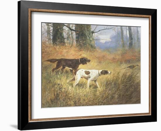 Pointers in a Landscape-Eugene Petit-Framed Giclee Print