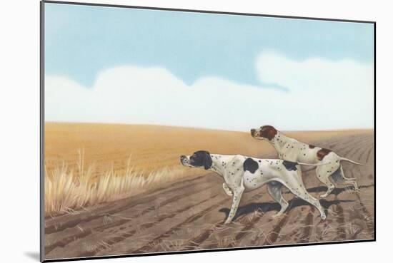 Pointers in Field-null-Mounted Art Print