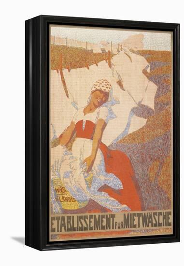 Pointillist Poster for Laundry Service-null-Framed Premier Image Canvas