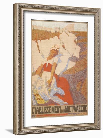 Pointillist Poster for Laundry Service-null-Framed Giclee Print