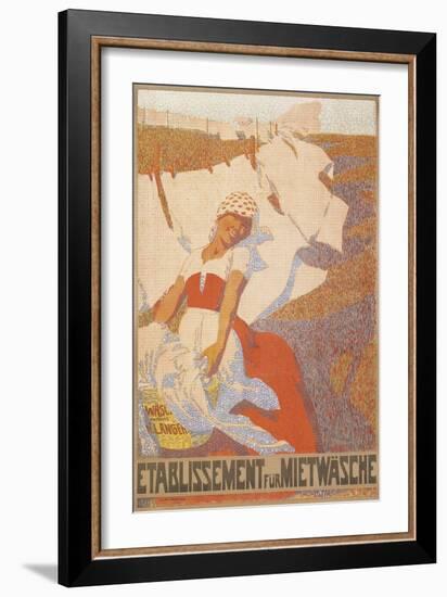 Pointillist Poster for Laundry Service-null-Framed Giclee Print