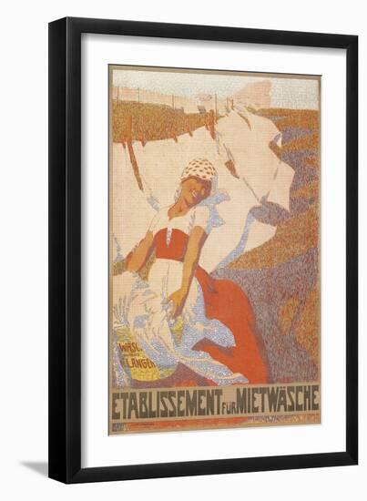 Pointillist Poster for Laundry Service-null-Framed Giclee Print