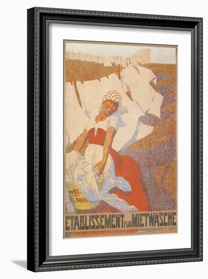 Pointillist Poster for Laundry Service-null-Framed Giclee Print