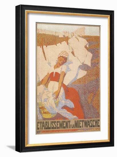 Pointillist Poster for Laundry Service-null-Framed Giclee Print