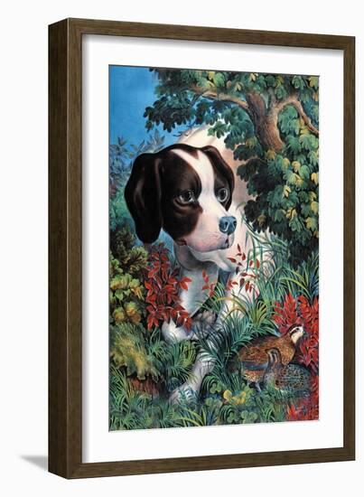 Pointing-Currier & Ives-Framed Art Print