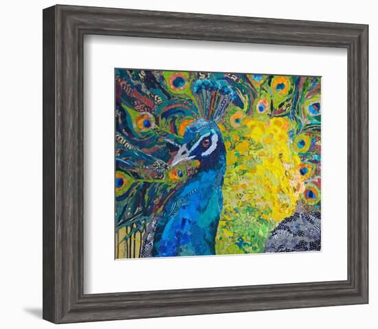 Poised Peacock #2-null-Framed Premium Giclee Print