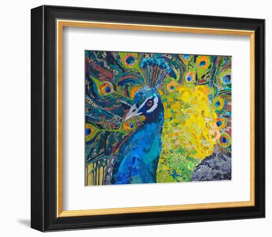 Poised Peacock #2-null-Framed Premium Giclee Print