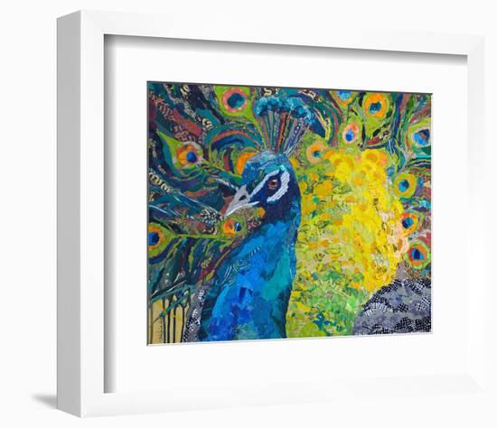 Poised Peacock #2-null-Framed Premium Giclee Print