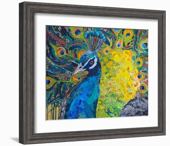 Poised Peacock #2-null-Framed Premium Giclee Print