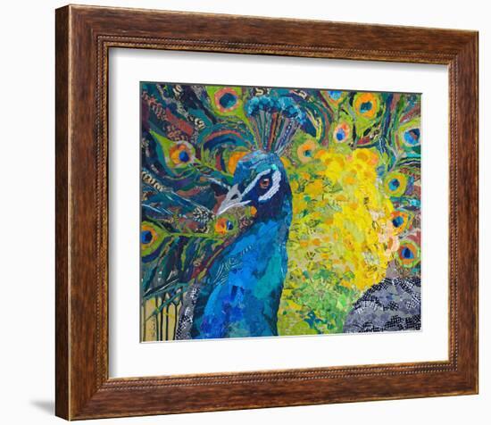 Poised Peacock #2-null-Framed Premium Giclee Print