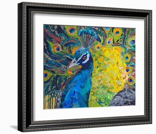 Poised Peacock #2-null-Framed Premium Giclee Print