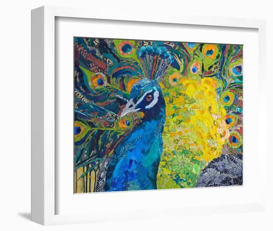 Poised Peacock #2-null-Framed Premium Giclee Print