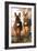 Poitou Donkey and Normal Donkey (On Right) Facing Camera-null-Framed Photographic Print