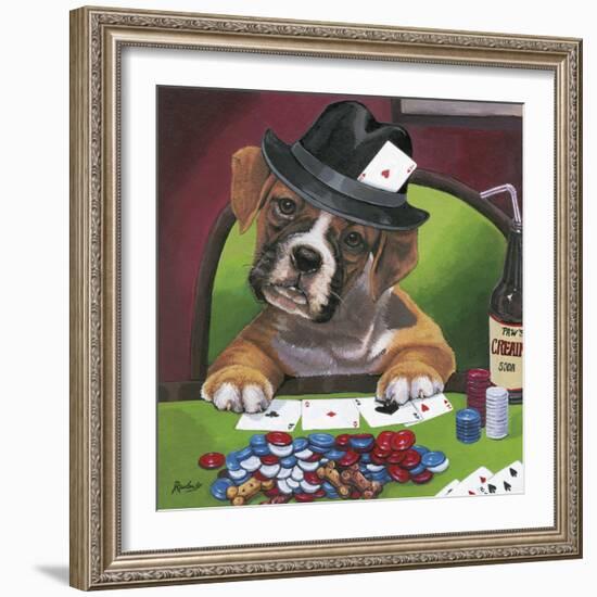 Poker Dogs 2-Jenny Newland-Framed Giclee Print