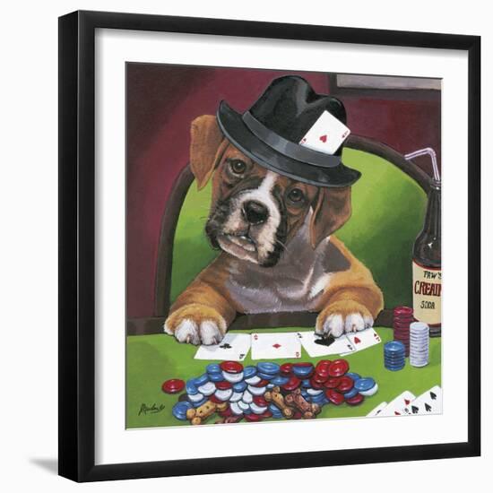 Poker Dogs 2-Jenny Newland-Framed Giclee Print