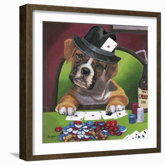 Poker Dogs 2-Jenny Newland-Framed Giclee Print