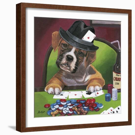 Poker Dogs 2-Jenny Newland-Framed Giclee Print