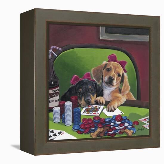 Poker Dogs 3-Jenny Newland-Framed Premier Image Canvas