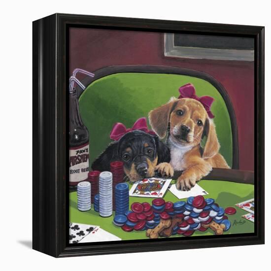 Poker Dogs 3-Jenny Newland-Framed Premier Image Canvas