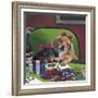 Poker Dogs 3-Jenny Newland-Framed Giclee Print