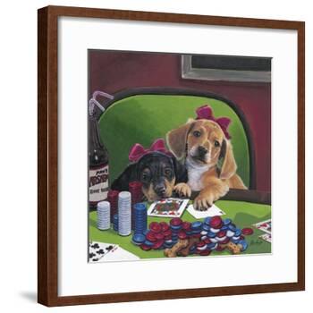 Poker Dogs 3-Jenny Newland-Framed Giclee Print