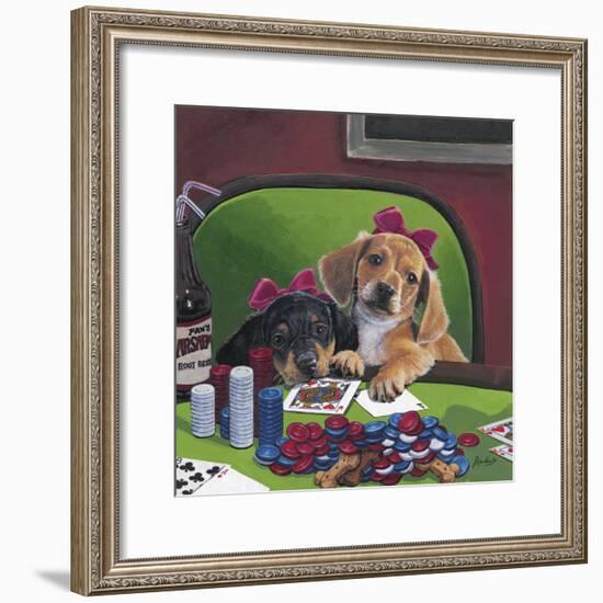 Poker Dogs 3-Jenny Newland-Framed Giclee Print