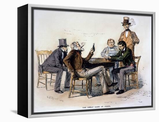 Poker Game, 1840s-Arthur Burdett Frost-Framed Premier Image Canvas