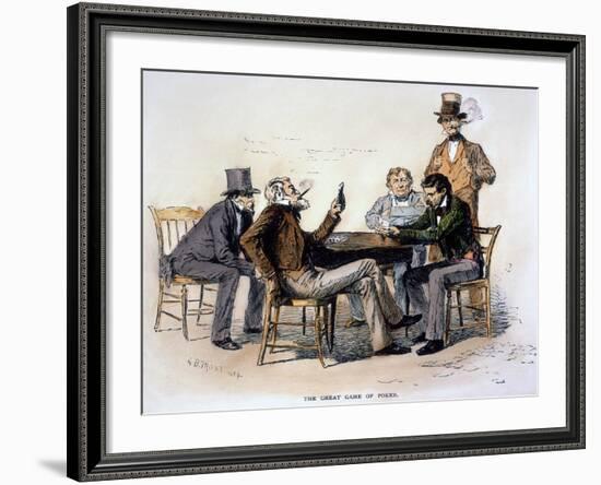 Poker Game, 1840s-Arthur Burdett Frost-Framed Giclee Print