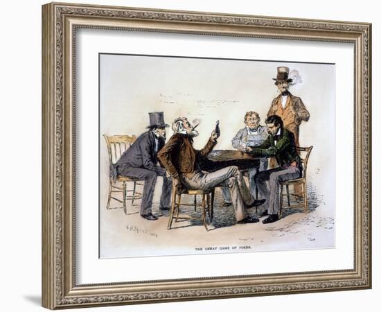 Poker Game, 1840s-Arthur Burdett Frost-Framed Giclee Print