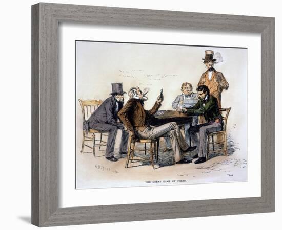 Poker Game, 1840s-Arthur Burdett Frost-Framed Giclee Print