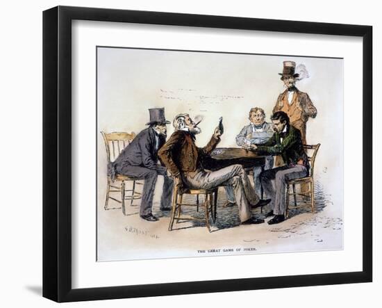 Poker Game, 1840s-Arthur Burdett Frost-Framed Giclee Print