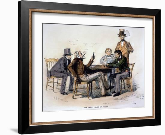 Poker Game, 1840s-Arthur Burdett Frost-Framed Giclee Print