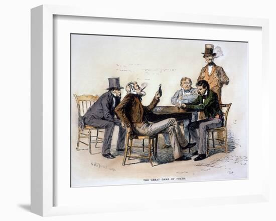 Poker Game, 1840s-Arthur Burdett Frost-Framed Giclee Print